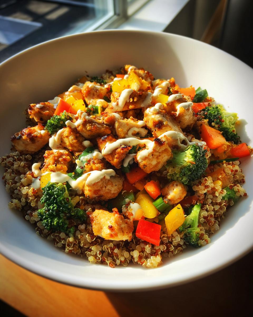 easy lunch bowls with chicken and veggies - detail 3